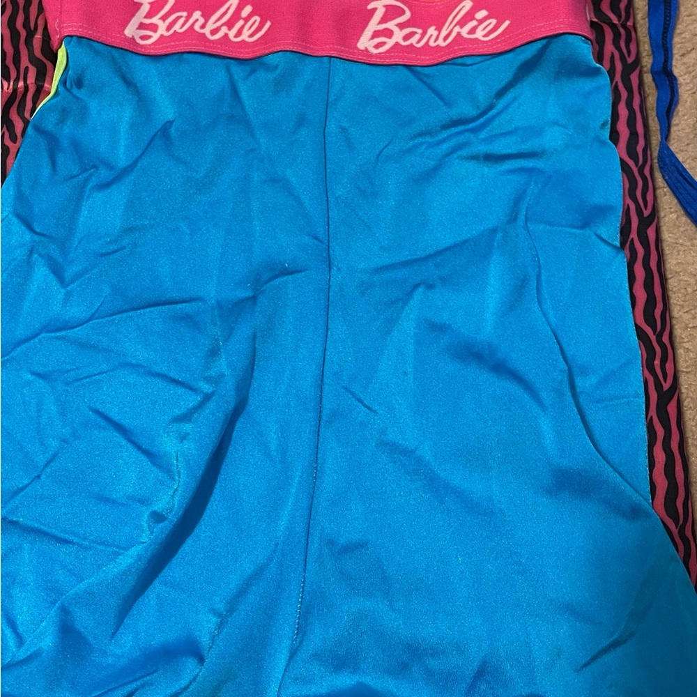 Vibrant Blue Dress with Pink Waistband